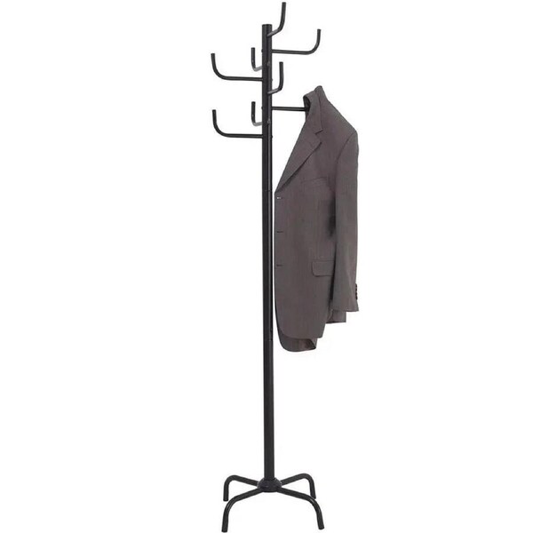 Jastek 8 Hook Coat Jacket Rack Stand Black