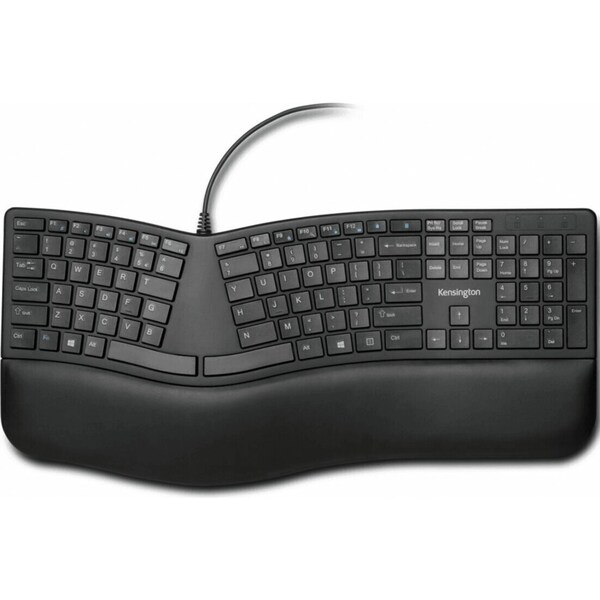 Kensington Dual Comfort Keyboard Split Keys Ergonomic Wired Wrist Rest