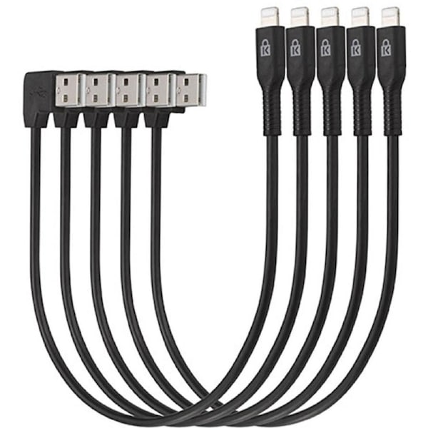 Kensington Lightning to USB Cables Charge Sync Black Pack 5 iPad iPhone