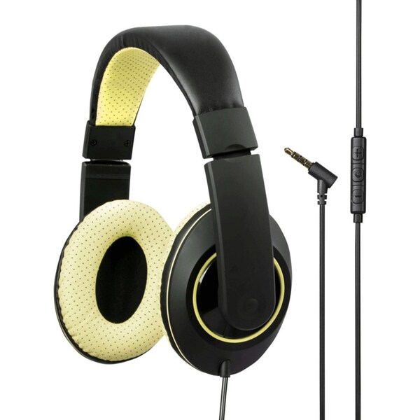 Kensington Over Ear Headphones With Inline Microphone Volume Control Yellow