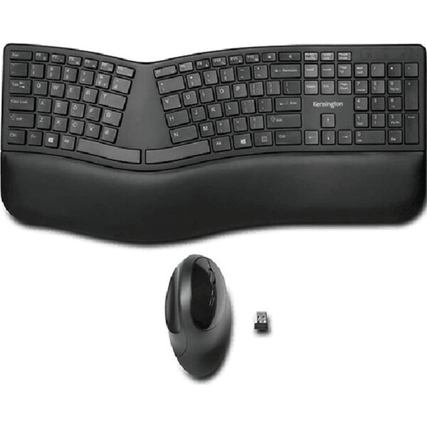 Kensington Wireless Ergonomic Keyboard and Mouse Combo Black
