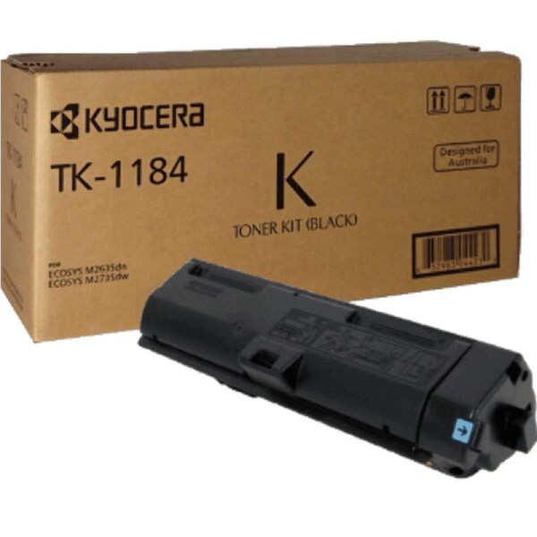 Kyocera TK-1184 Toner Kit Ink Cartridge Black Genuine EcoSys M2635DN M2735DW