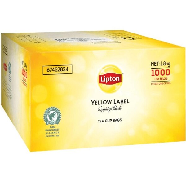 Lipton Black Tea Yellow Label Teabags With Tag And String Box 1000