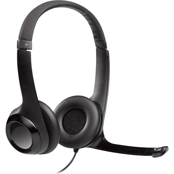 Logitech H390 USB Headset Headphones Microphone Noise Cancelling Black