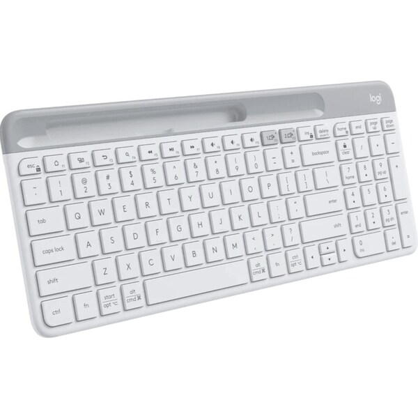 Logitech K580 Slim Multi-Device Wireless Keyboard Phone Tablet Holder Compact White