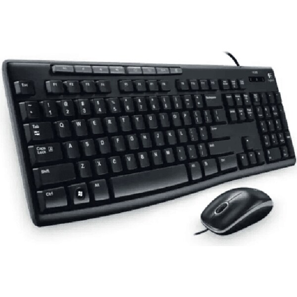 Logitech MK200 Combo Wired Keyboard And Mouse Black