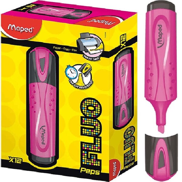 Maped Fluo Peps Highlighters Pink Box 12
