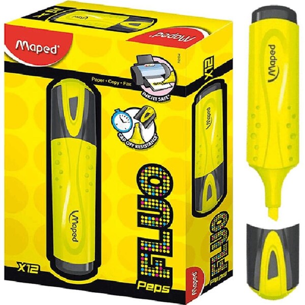 Maped Fluo Peps Highlighters Yellow Box 12