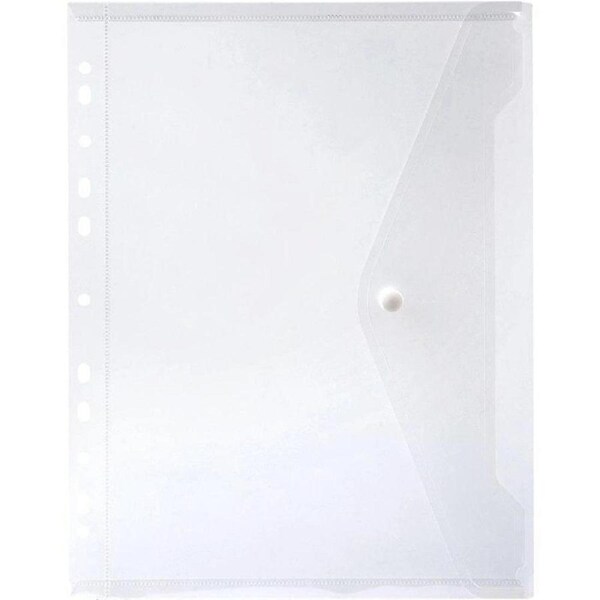 Marbig Binder Pocket With Button A4 Clear Pack 12