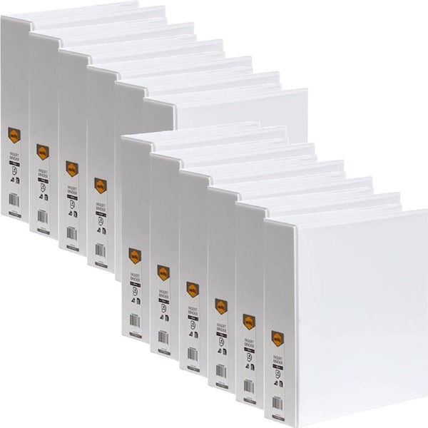 Marbig Clear View Insert Ring Binder 4D 50mm A4 White 12 Pack