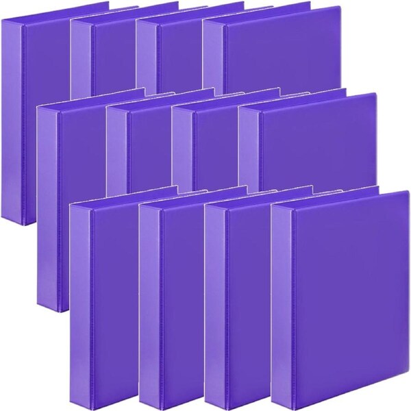 Marbig Clear View Insert Ring Binder Folder 2D 38mm A4 Purple Box 12