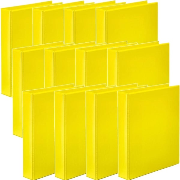 Marbig Clear View Insert Ring Binder Folder 2D 38mm A4 Yellow Box 12