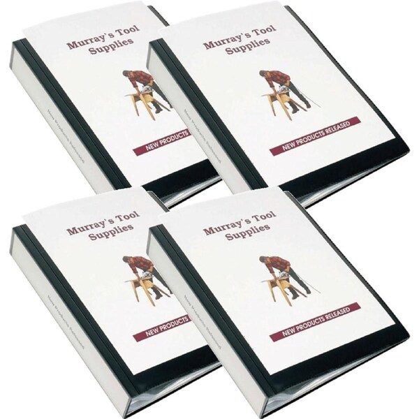 Marbig Clearview Display Book 50 Pocket A4 Black 4 Pack