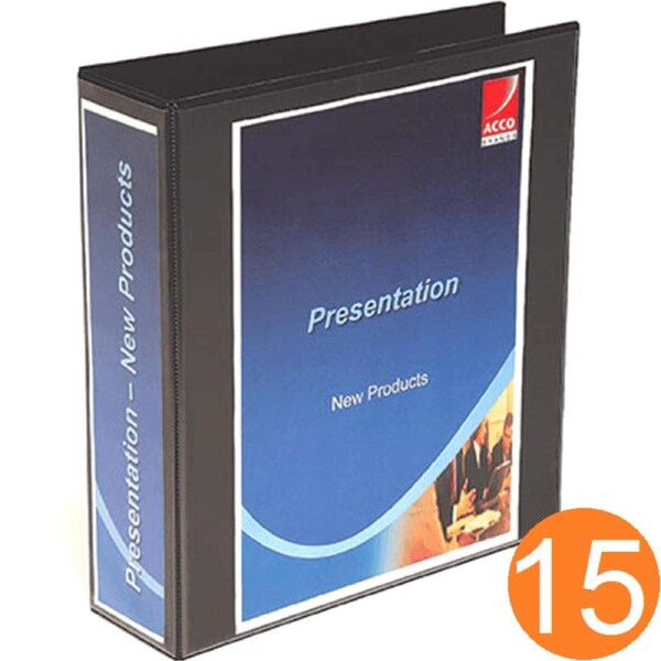 Marbig Clearview Lever Arch Insert File 75mm A4 Black Box 15 Folder