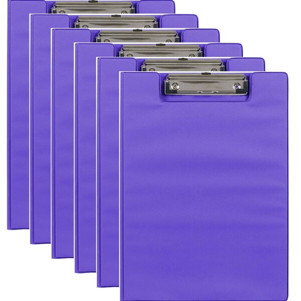 Marbig Clipfolder Clipboard PVC A4 Purple Pack 6