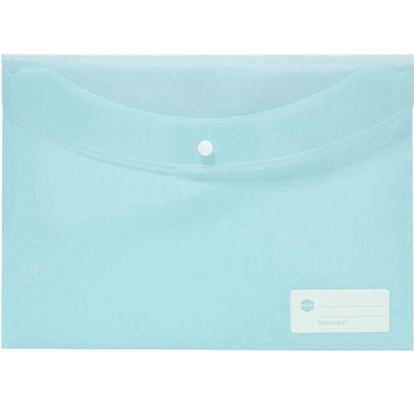 Marbig Doculope Folder Wallet Button Closure A4 Pastel Blue Pack 10