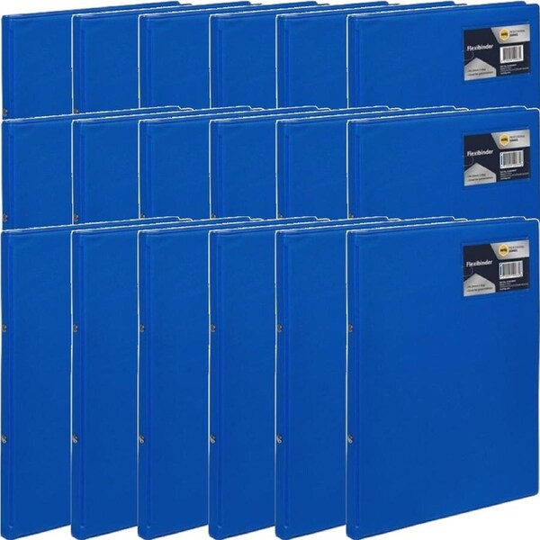 Marbig Flexibinder 2 Ring Folder 20mm A4 Royal Blue 18 Pack