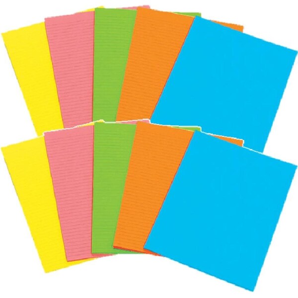 Marbig Fluoro Writing Pad 40 Leaf A6 Pack 10