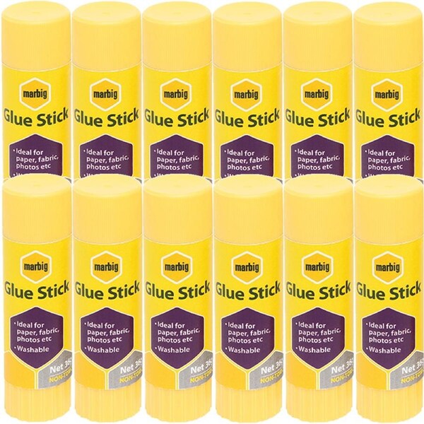 Marbig Glue Stick Clear 36g Large Pack 12 School BULK