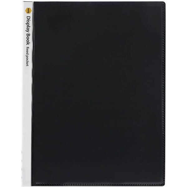 Marbig Non-Refilable Display Book Clear Cover 20 Pocket A4 Black