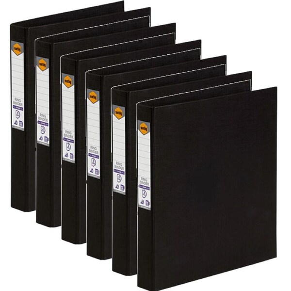 Marbig Ring Binder File Folder PE 25mm 2D A4 Black Box 6