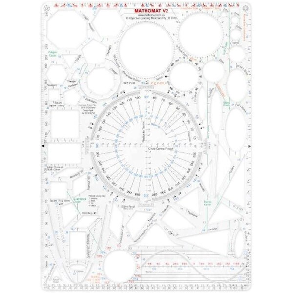 Mathomat Stencil Template V2 Geometry Shapes MathAid