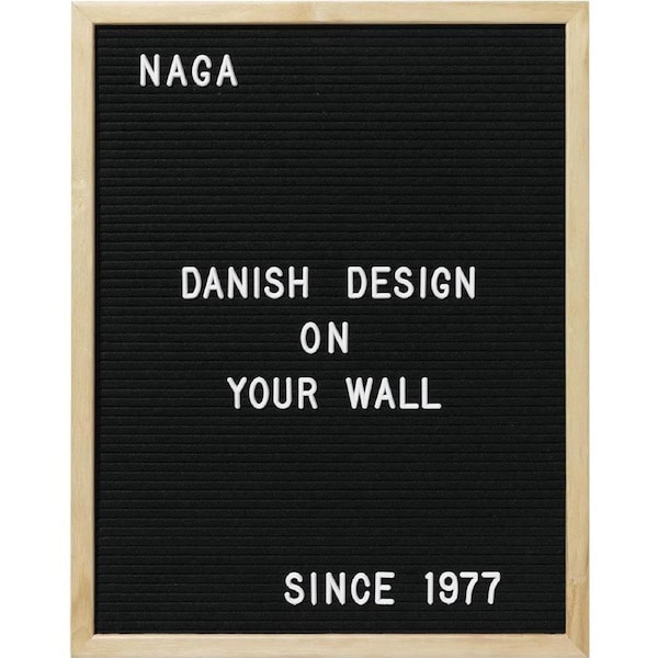 Naga Letterboard Black Felt With Pine Frame 500 X 700Mm