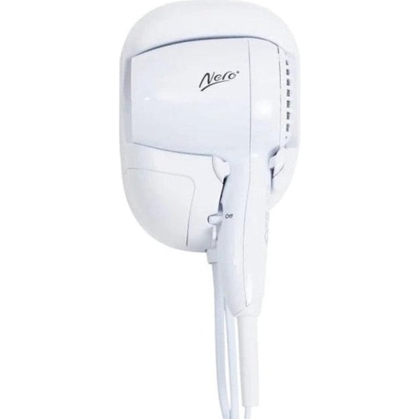 Nero Wall Mountable Hair Dryer White Hairdryer Wall Mount