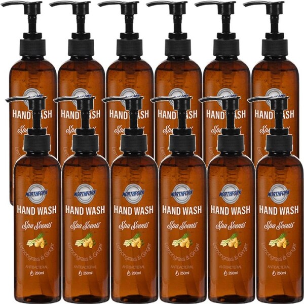 Northfork Liquid Hand Wash Antibacterial Lemongrass Ginger 250ml Bottle Australian Scents Box 12