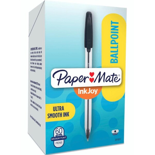 Papermate Inkjoy 50 Ballpoint Pen Medium 1.0mm Black Box 60 Bulk