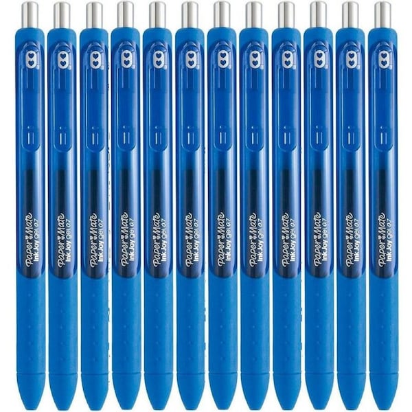Papermate Inkjoy Gel Pen Medium 0.7mm Blue Box 12
