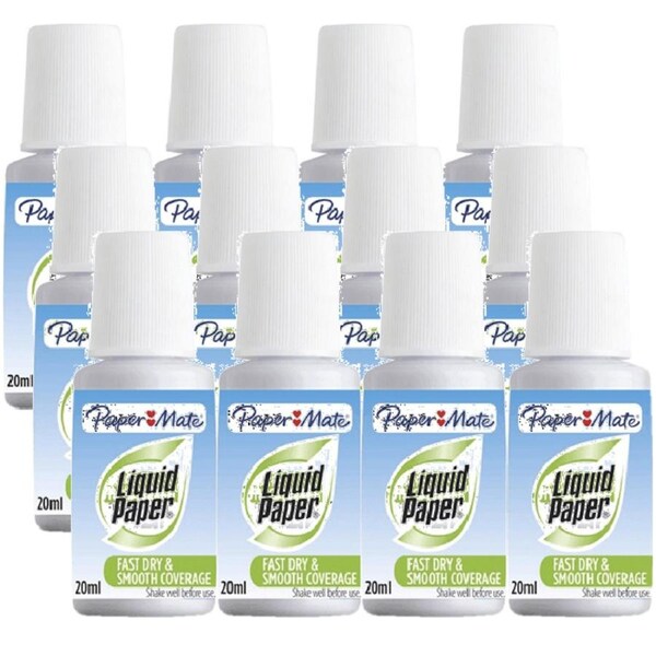Papermate Liquid Paper Correction Fluid 20mL Box 12