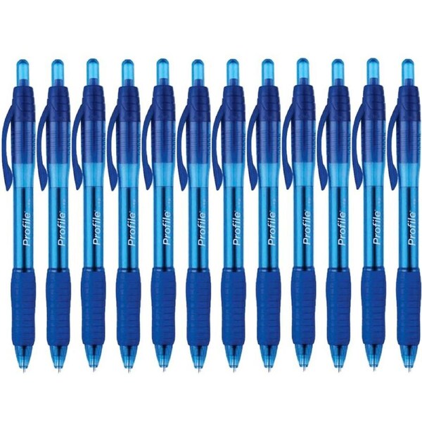 Papermate Profile Ballpoint Pen Retractable 1.0mm Blue Box 12