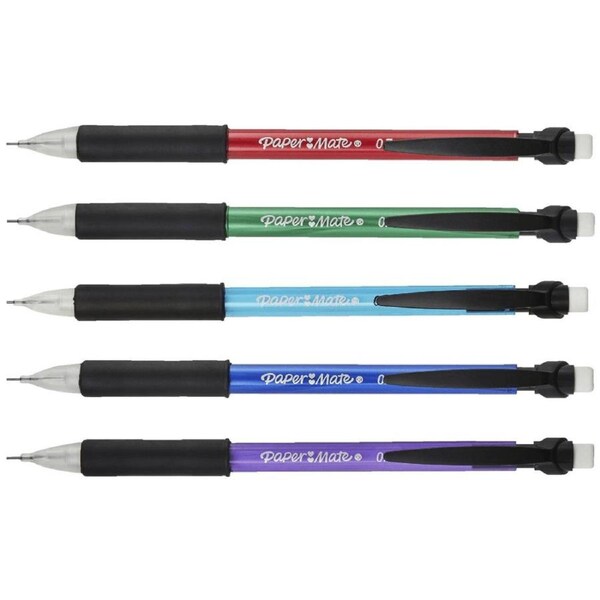 Papermate Write Bros Grip Mechanical Pencil 0.7mm Assorted Pack 5