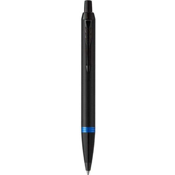 Parker IM Professional Ballpoint Pen Satin Black Vibrant Blue Ring Gift Box