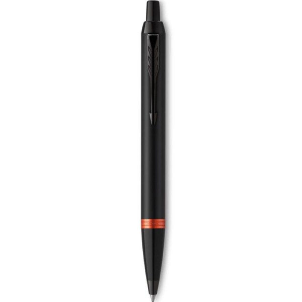 Parker IM Professional Ballpoint Pen Satin Black Vibrant Orange Ring Gift Box