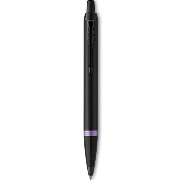 Parker IM Professional Ballpoint Pen Satin Black Vibrant Purple Ring Gift Box