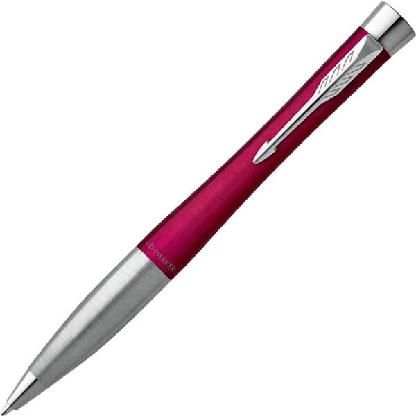Parker Urban Premium Ballpoint Twist Pen Magenta Red Chrome Trim Gift Box