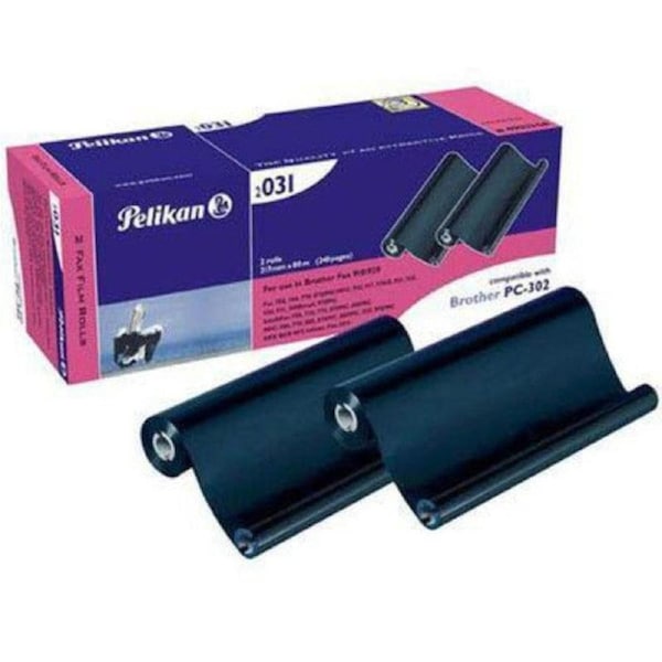Pelikan Compatible Brother PC-302 Fax Film Refill Black Twin Pack