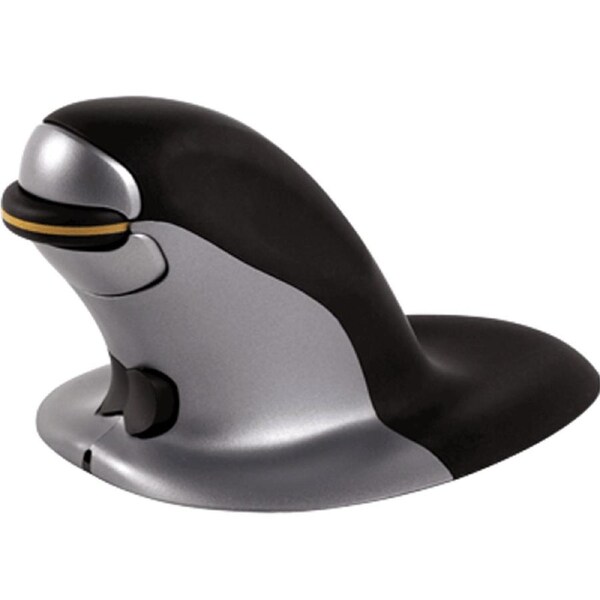 Fellowes Penguin Ambidextrous Vertical Mouse Wireless Large Black/Grey