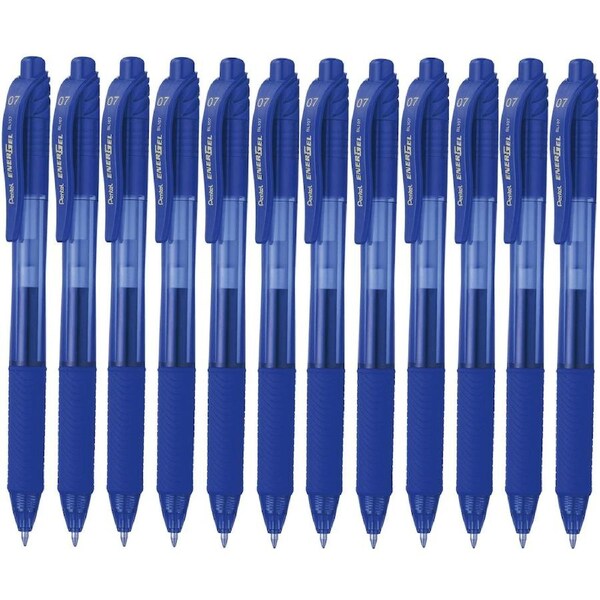 Pentel BL107 Energel-X Retractable Gel Ink Pen 0.7mm Blue Box 12