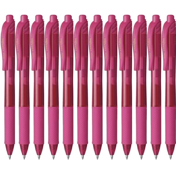 Pentel BL107 Energel-X Retractable Gel Ink Pen 0.7mm Pink Box 12