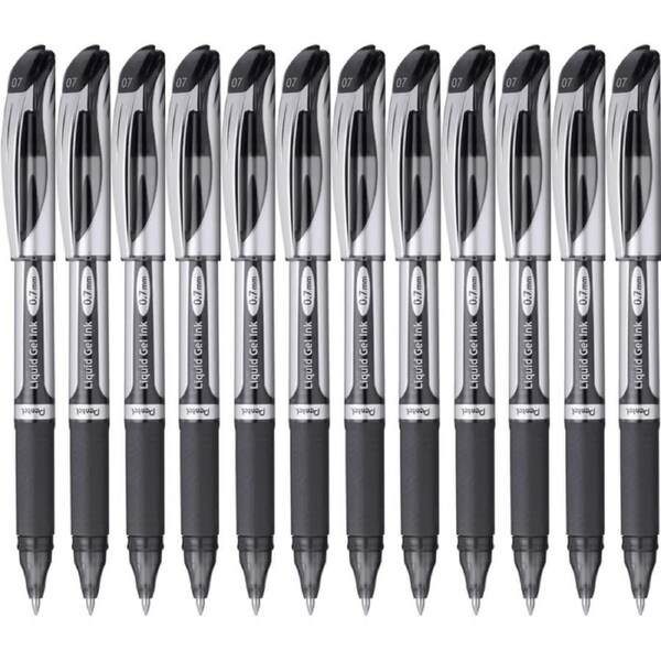 Pentel BL57 Energel Liquid Gel Ink 0.7mm Medium Pen Black Box 12