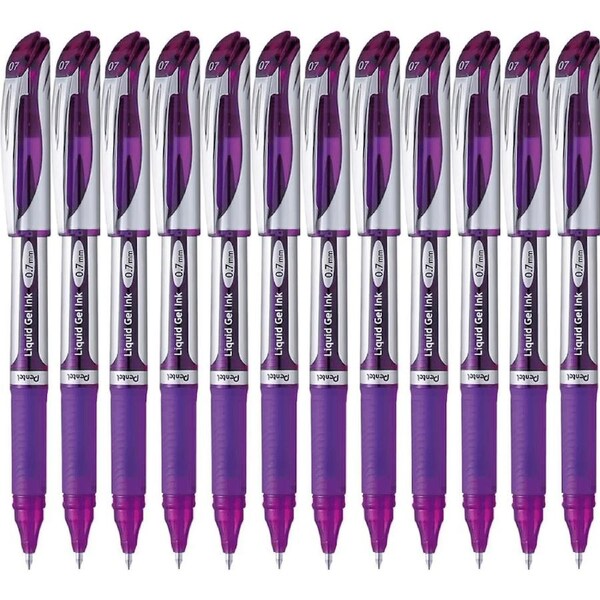 Pentel BL57 Energel Liquid Gel Ink 0.7mm Medium Pen Violet Purple Box 12
