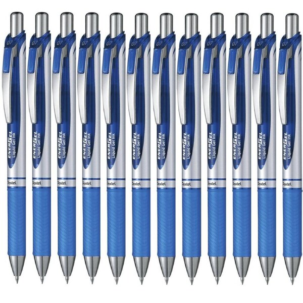 Pentel BL77 Energel Gel Ink Pen Retractable Medium 0.7mm Blue Box 12