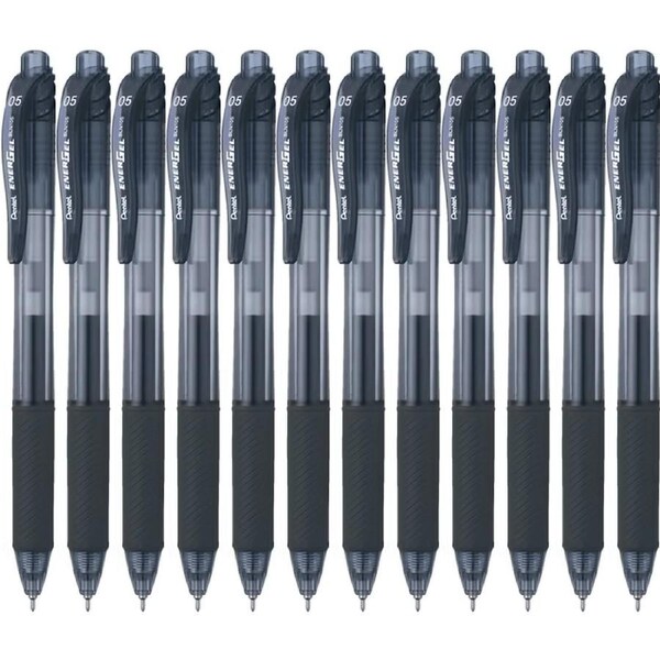 Pentel BLN105 Energel-X Retractable Gel Ink Pen Fine 0.5mm Black Box 12