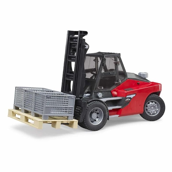 Bruder - Forklift Linde HT160D stacker with pallet and 3 pallet cages