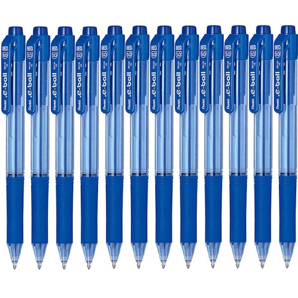 Pentel e-Ball BK130 Retractable Ballpoint Pen 1.0mm Blue Box 12