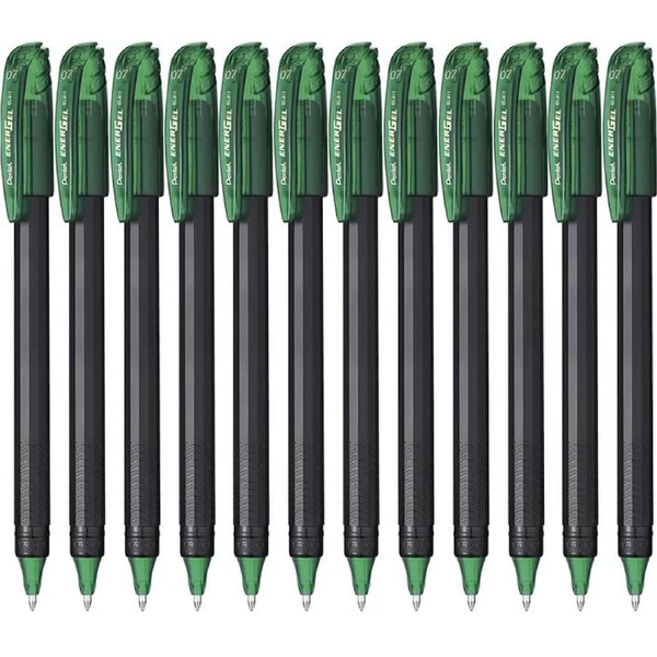 Pentel EnerGel BL417 Gel Roller Pen 0.7mm Box 12 Green