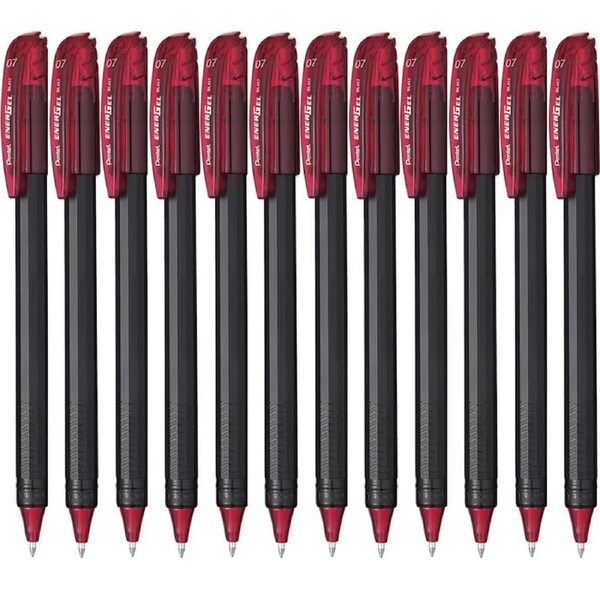 Pentel EnerGel BL417 Gel Roller Pen 0.7mm Box 12 Red